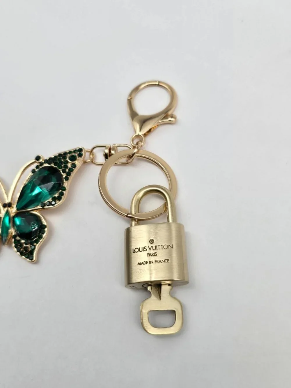 Authentic Louis Vuitton Gold Padlock 🔒 Key Set w/ Butterfly Bag Charm